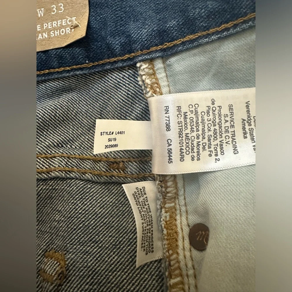 NWT Madewell Women's The Perfect Jean Denim Shorts - L4401 Size W33 - Picture 15 of 16